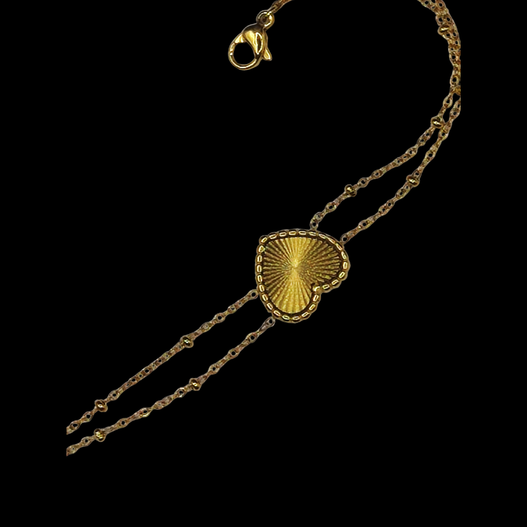 Bracelet en acier inoxydable cœur doré