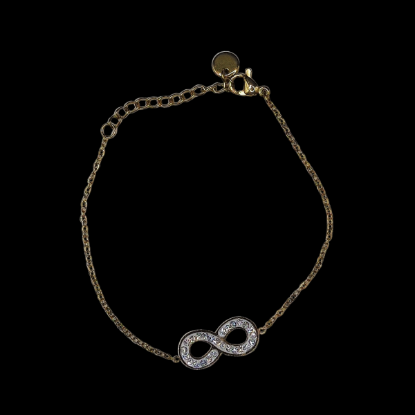 Bracelet en acier inoxydable infini avec strass