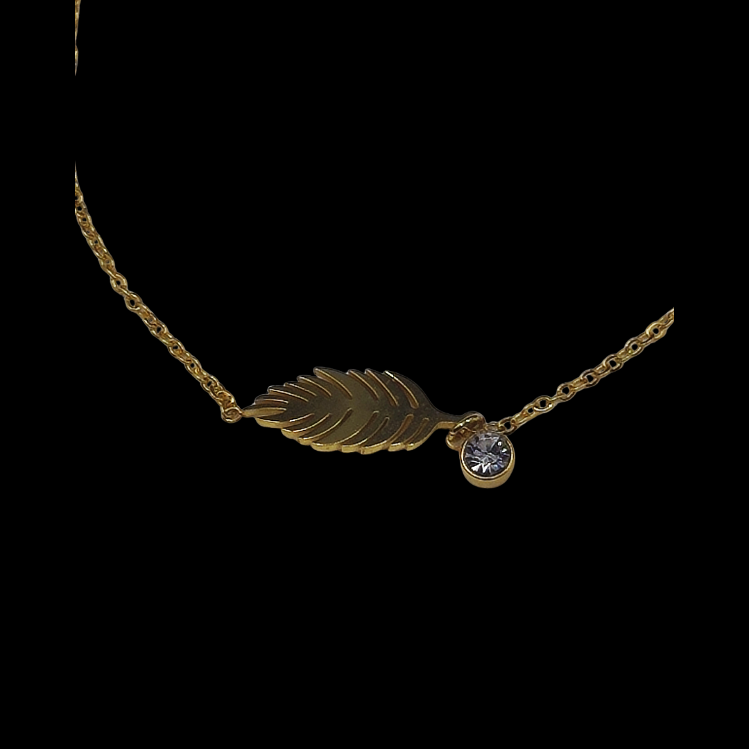 Bracelet en acier inoxydable doré plume ajustable