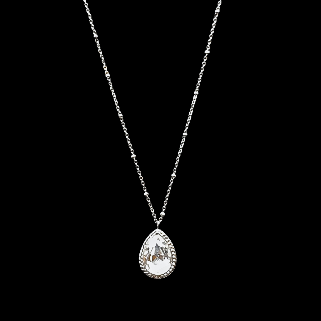 Collier en acier inoxydable argenté chaine travaillé