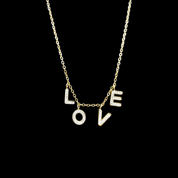 Collier en acier inoxydable lettre love