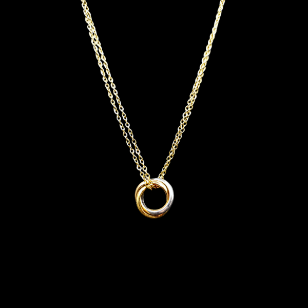 Collier en acier inoxydable 3 anneaux doré
