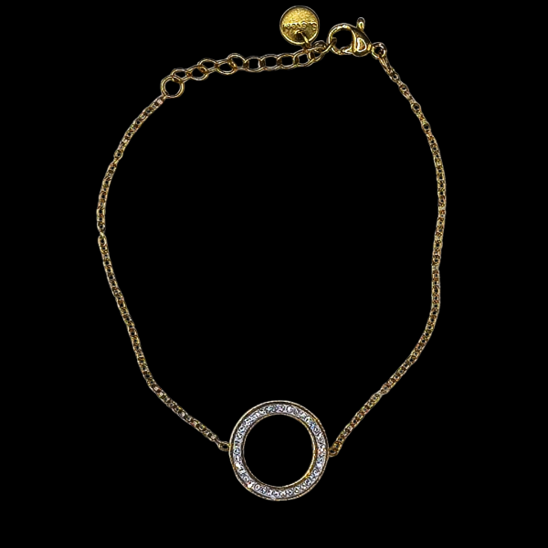 Bracelet en acier inoxydable en forme d'anneau avec strass