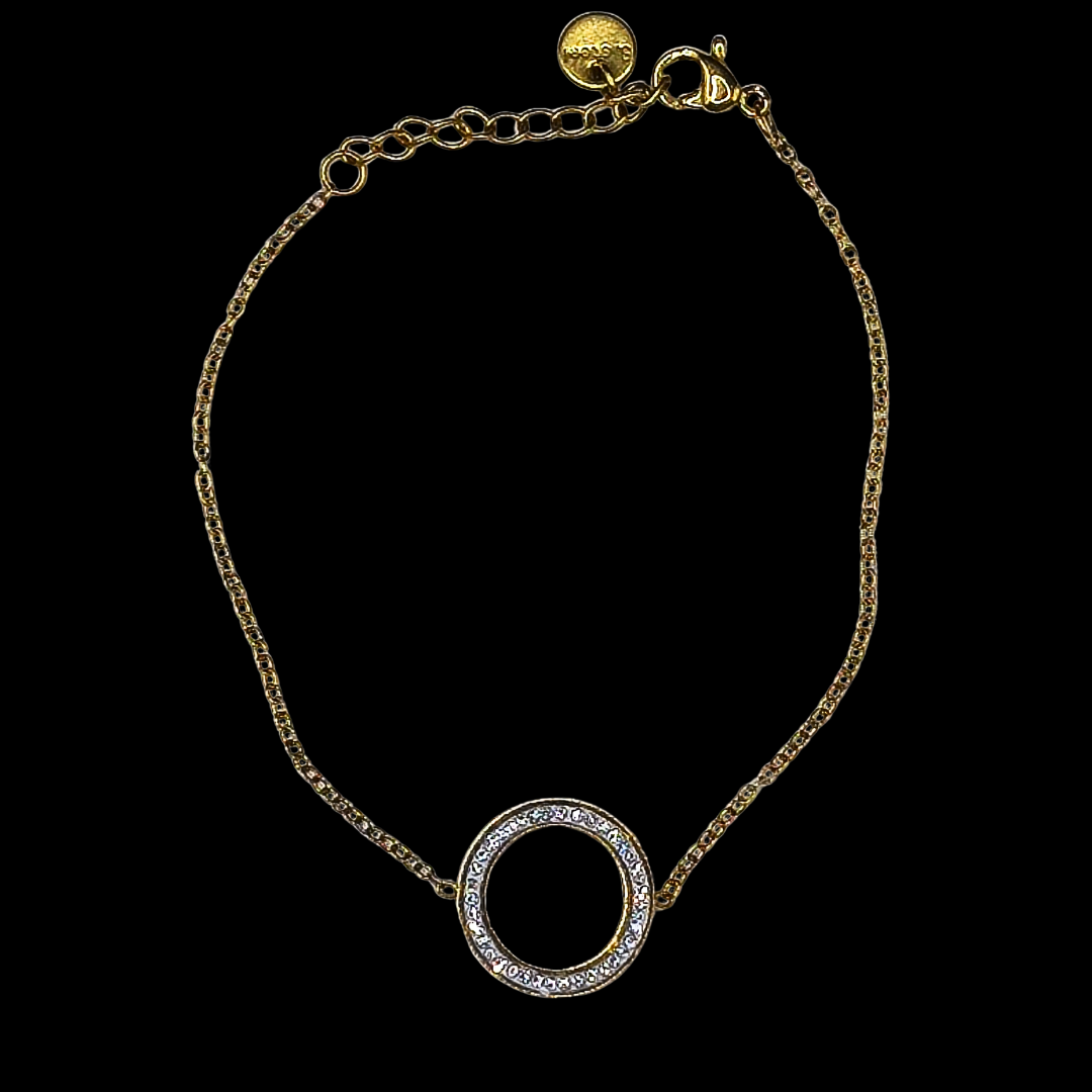 Bracelet en acier inoxydable en forme d'anneau avec strass