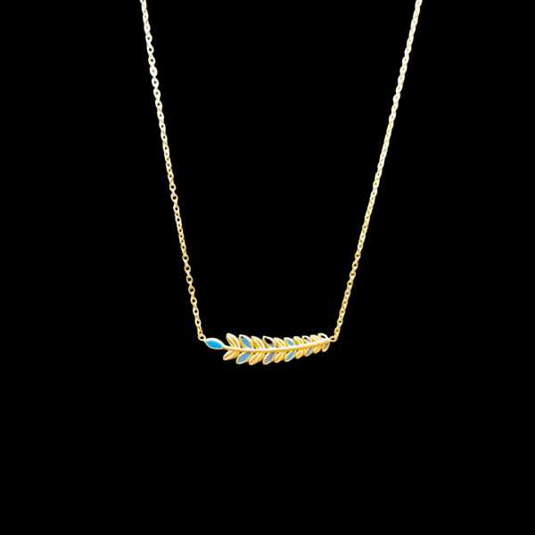 Collier en acier inoxydable doré bleu