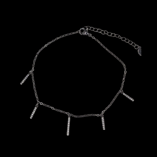 Bracelet cheville pendante en acier inoxydable avec strass