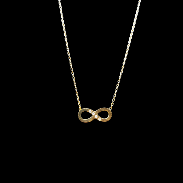 Collier en acier inoxydable doré infini strass