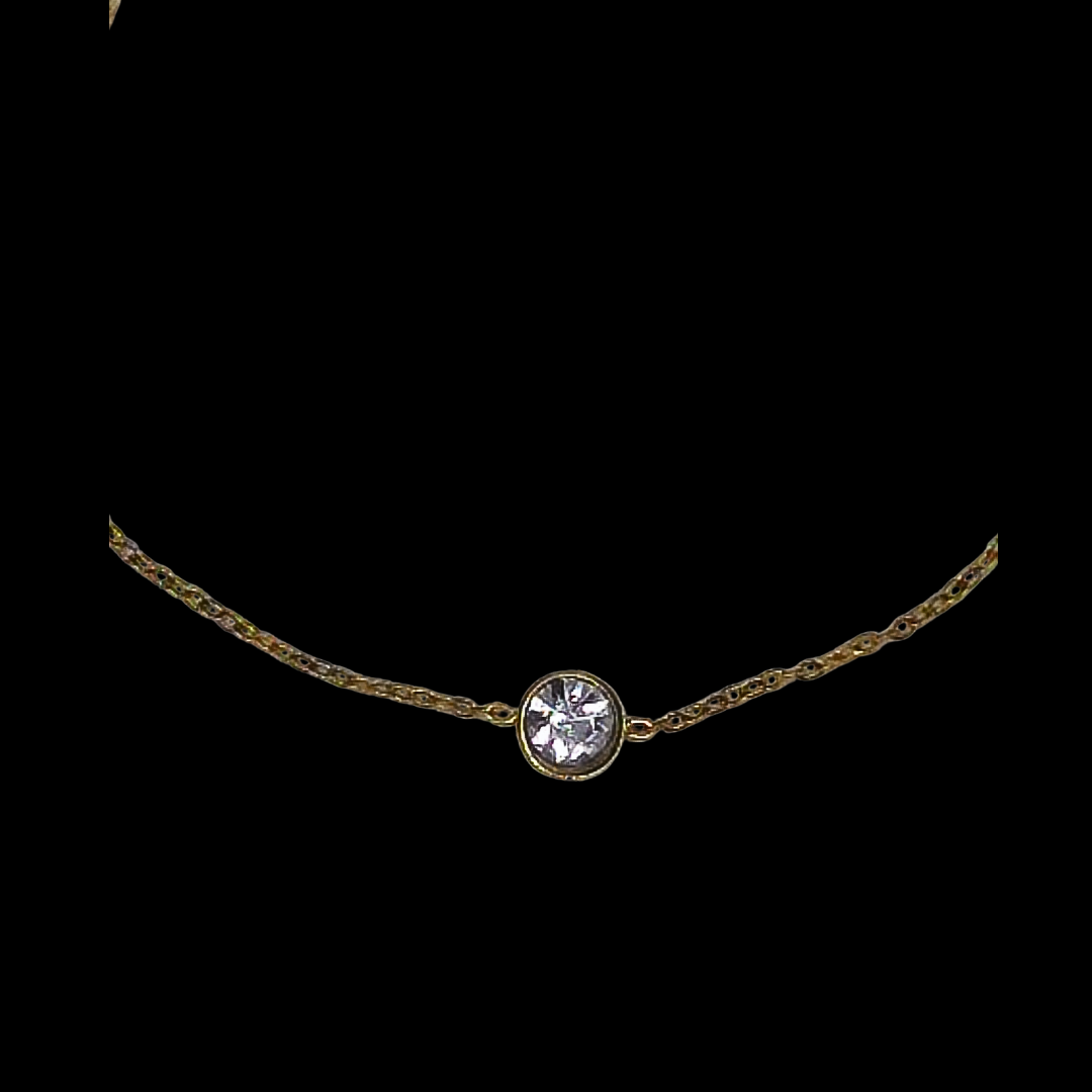 Bracelet en acier inoxydable avec strass doré