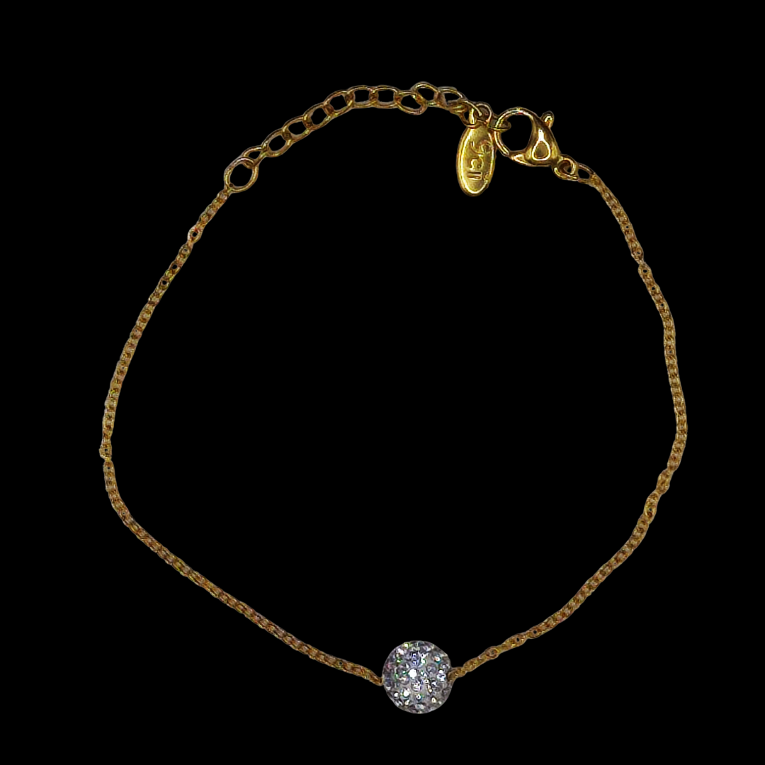 Bracelet en acier inoxydable avec strass scintillant