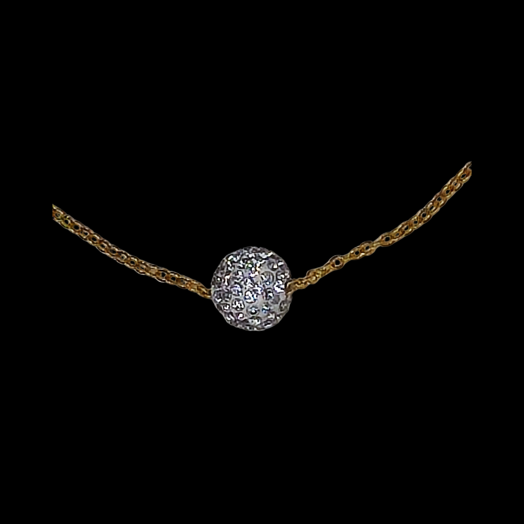 Bracelet en acier inoxydable doré avec strass brillant