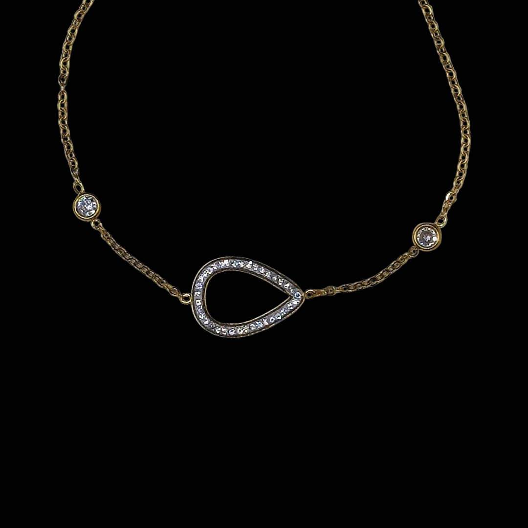 Bracelet en acier inoxydable doré en forme de goutte