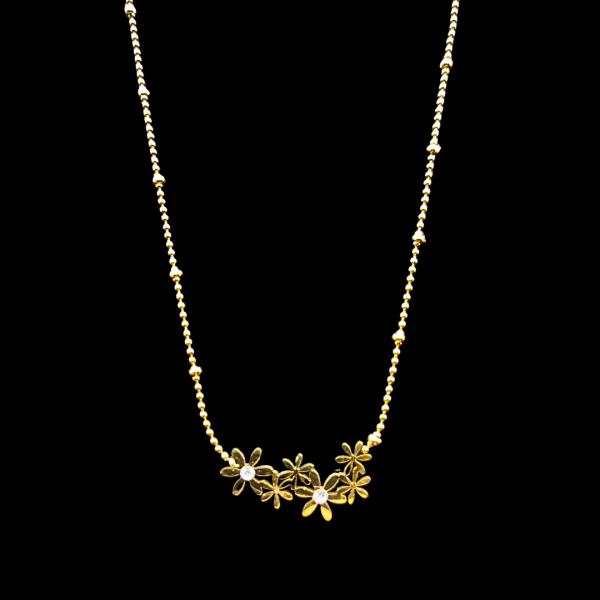 Collier en acier inoxydable fleurs