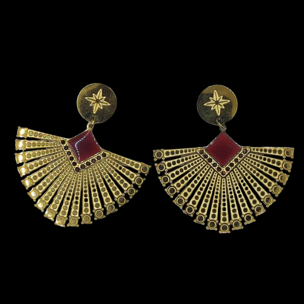 Boucles d'oreille en acier inoxydable rouge