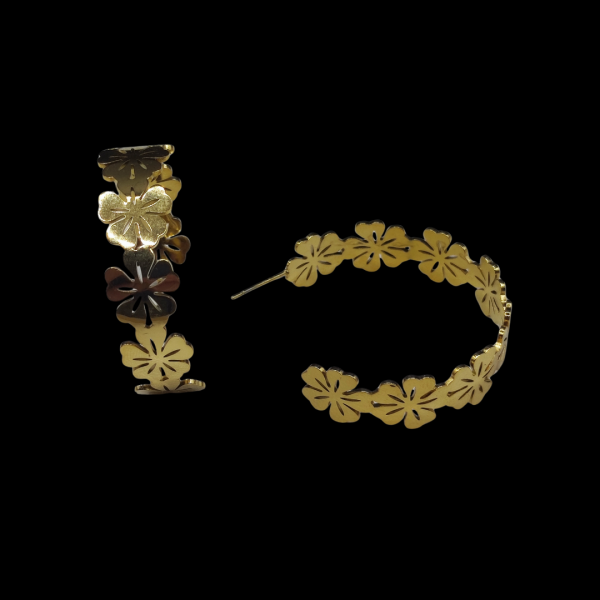 Boucles d'oreille en acier inoxydable fleurs