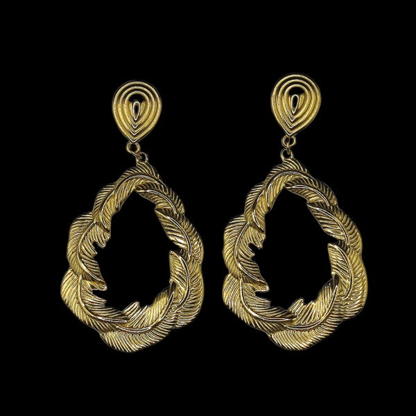 Boucles d'oreille en acier inoxydable doré