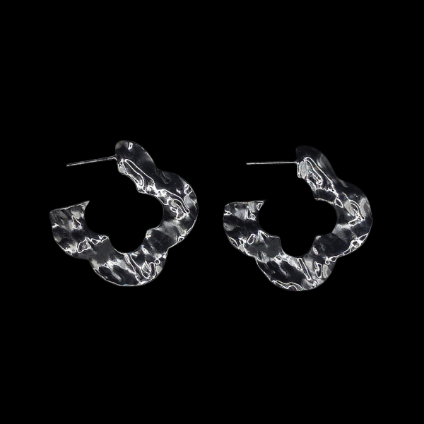 Boucles d'oreille en acier inoxydable argenté